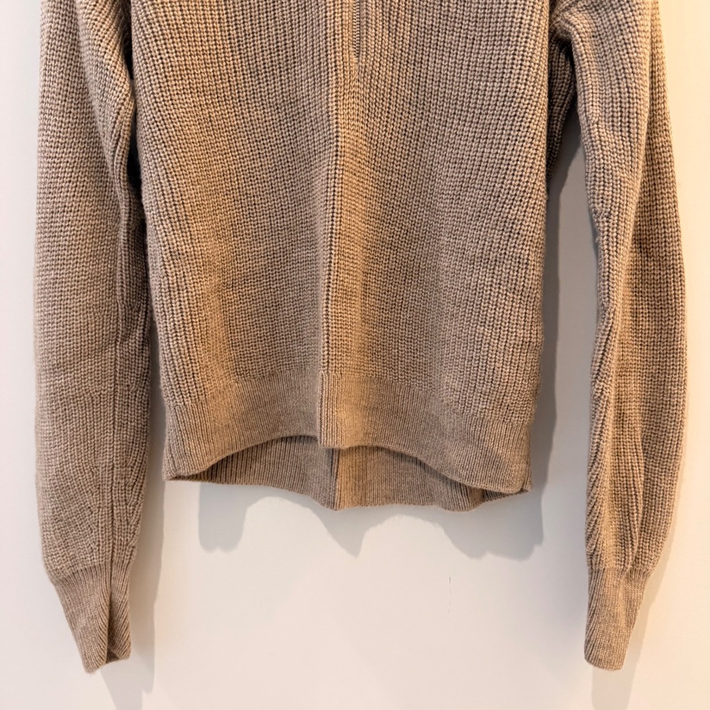 Quince Australian Merino Wool Half Zip Sweater Ribbed Malted Toffee Small NWOT - Picture 5 of 11